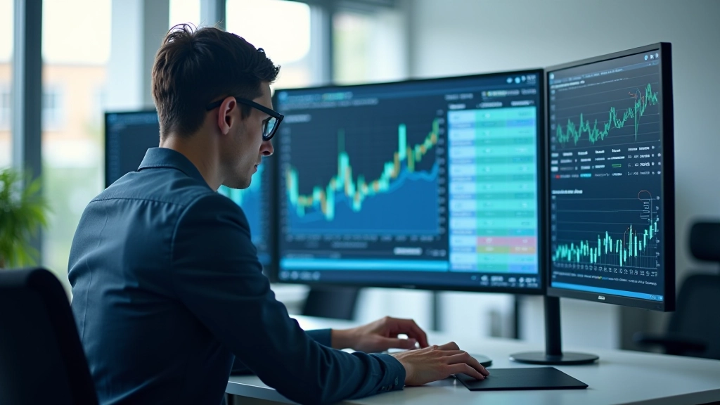 Computer-Monitor zeigt Analysecharts und Datenvisualisierungen