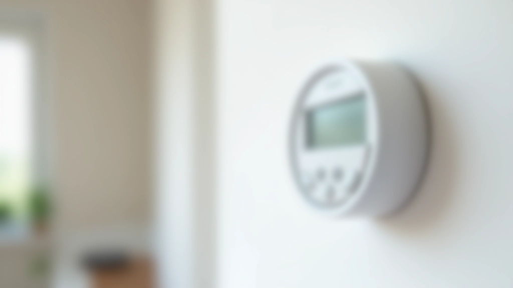 Heizung und Energiemessgerät mit Stromanzeige auf einer Wohnzimmerwand